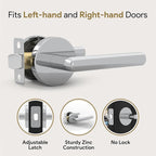 Mega Handles Ronn Passage Lever Door Handle Set for Hallway, Closet and Bathroom, Heavy Duty Door Levers, Fits All Standard Door Sizes, Screws Included - Polished Chrome (1 Pack)