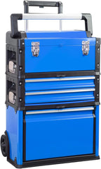 BIG RED Stackable Rolling Tool Box Portable Metal Toolbox Organizer,Separate Rolling Upright Trolley Tool Chest with Wheels and 2 Drawers for Garage/Workshop,ATRJF-C305ABDU,19.1"L x 12.2"W x 30"H,Blue