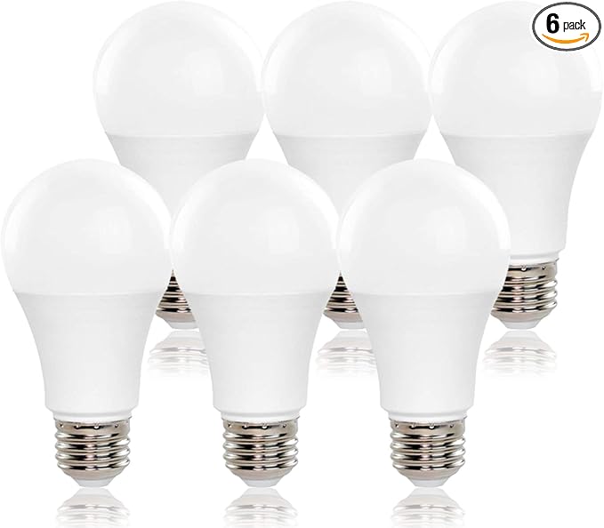 GoodBulb LED A19 Light Bulbs | 9 Watt (60 Watt Equivalent) | E26 Base | Daylight 5000K | EcoSmart Lights | High Output 825 Lumens | 6 Pack