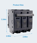 50 Amp Breaker 3 Pole Plug-in Mount Type THQL Feeder Molded Case Circuit Breaker 120/240V AC, Compatible with GE Thick Series and Q-Line Series Load Centers