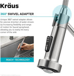 KRAUS Bolden 2-in-1 Commercial Style Pull Down Single Handle Water Filter Kitchen Faucet for Reverse Osmosis or Water Filtration System in Spot-Free Stainless Steel, KFF-1610SFS