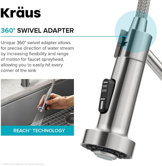 Kraus Bolden 2-in-1 Pull-Down Single Handle Kitchen Sink Filter Water Faucet for Reverse Osmosis or Water Filtration System in Chrome, KFF-1610CH