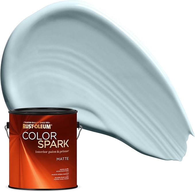 Rust-Oleum Color Spark Interior Paint and Primer in One, Matte, Glacier Bay, 1 Gallon