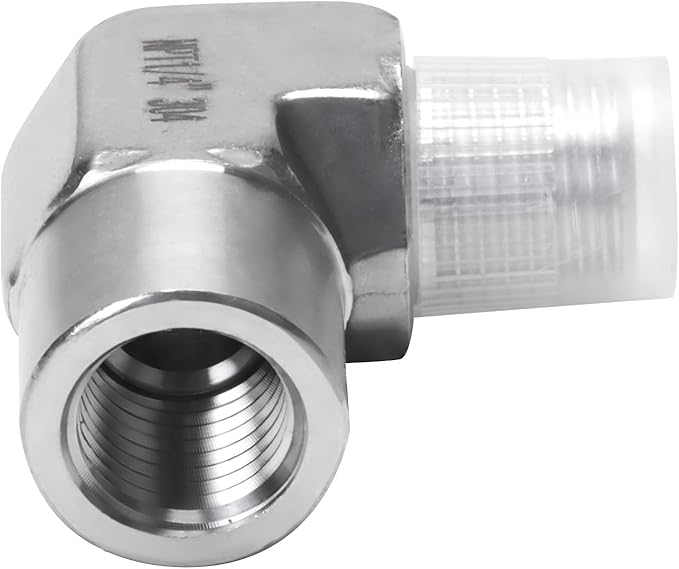 90 Degree Street Elbow - 1/4" NPT Male to 1/4" NPT Female Stainless Steel 304 Heavy Duty Forged Barstock Street Elbow Adapter Pipe Fitting (pack of 2)