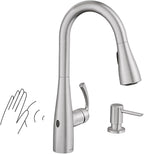 Moen 87014EWSRS Essie MotionSense Wave One-Handle Touchless Kitchen Faucet with Pull Down Sprayer and Soap Dispenser, Spot Resist Stainless