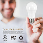 Linkind A19 LED Light Bulbs Dimmable, 100W Equivalent, 2700K Soft White, 15.5W 1600 Lumens 120V Bulbs, E26 Standard Base, UL Listed, Lighting for Bedroom Living Room Home Office,6 Packs