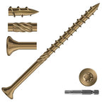 #9 x 3 Inch Deck Screws (69Pcs) 1lb. Carbon Steel, Yellow, Flat Head, Rust Resistant epoxy Coated, with T25 Star Bit