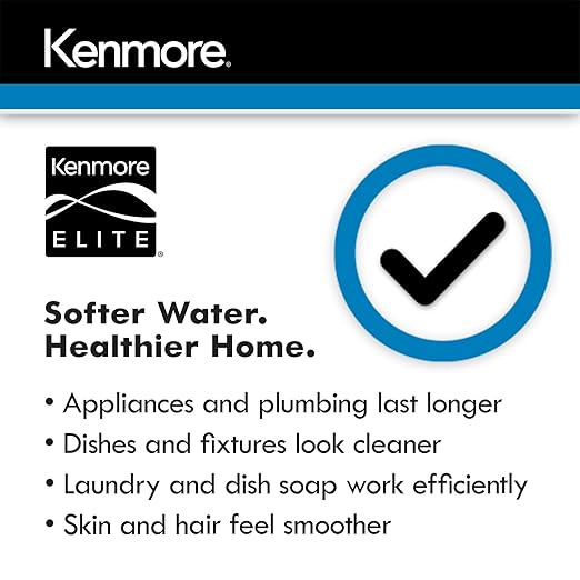 Kenmore Elite 520 Hybrid Water Softener & Whole House Filtration System – NSF-Certified 2-in-1 Softener + Filter – Great Tasting Drinking Water from Whole Home Softener