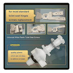 Toilet Seat Screws Replacement Kit Plastic Bolts with Plastic Nuts and Washers Parts Kit for Fixing The Top Toilet Seat (4 pcs)