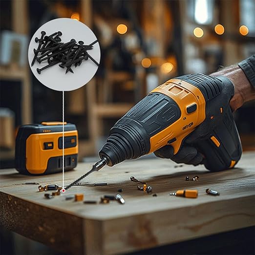 #6 x 1-1/2" Fine Thread Drywall Screw with Phillips Bugle Head, Black Phosphate Coated, Sharp Point, High Strength Quick Self Self Tapping Screw for Drywall Sheetrock, Wood and More, 80Pcs