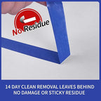 ADHES Blue Painters Tape Masking Tape for Painting,Paint Tape No Residue Outdoor Anti UV Multi Surface Use, 30mm x 50m (1.2Inch x 55yard),6Rolls