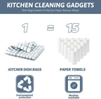 Nialnant 8PCS Dish Cloths,100% Cotton Soft Absorbent Cleaning Rags,Quick Drying Dish Towels for Kitchen,Washing Dishes-Little Blue,12x12in