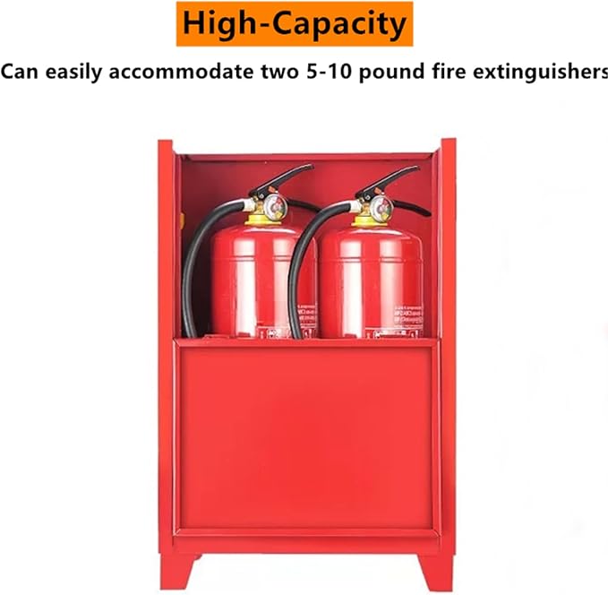 Fire Extinguisher Cabinet for 5-10 pounds Extinguisher 21.3'' x 12.6'' x 6.7'' Accommodate Two Extinguisher Indoor/Outdoor Ground Fire Extinguisher Box Waterproof Dustproof
