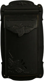 Special Lite Floral Vertical Wall Mount Mailbox - Black Cast Aluminum Mailbox for Wall Mount - SVF-1001-BLK