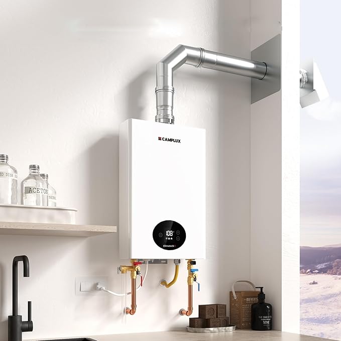 CAMPLUX 3/4 Inch IPS Isolator Tankless Water Heater Service Valve Kit, with Pressure Relief Valve, Clean Brass Construction