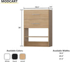 2 Drawer Short Tower Closet Unit, Modular Closet System, Wood Closet System Organizer with Storage for Walk In Closets, Clothing Rack Closet for Hanging Clothes, Bedroom, Wood, 19.5"W