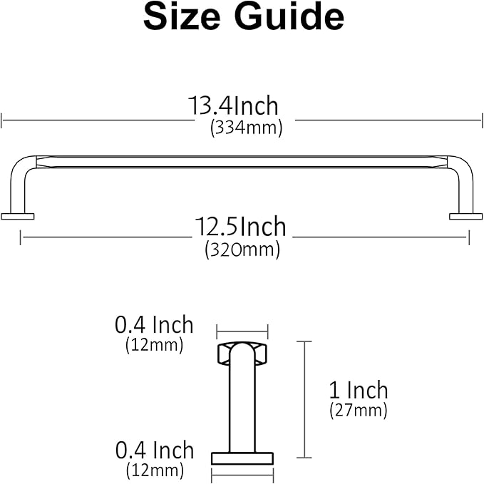 Alzassbg 6 Pack Oil Rubbed Bronze Cabinet Handles, 12-1/2 Inch(320mm) Hole Centers Arch Modern Cabinet Pulls Kitchen Cabinets Hardware for Cabinets and Drawers AL3503ORB