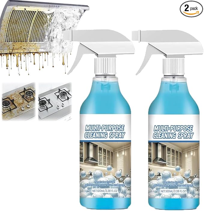 2 PCS Foam Spray Cleaner, Multi Purpose Cleaning Spray, Powerful Degreaser Sprays for Kitchen, Handheld Heavy Oil Cleane, Grime Remover Grease Remover