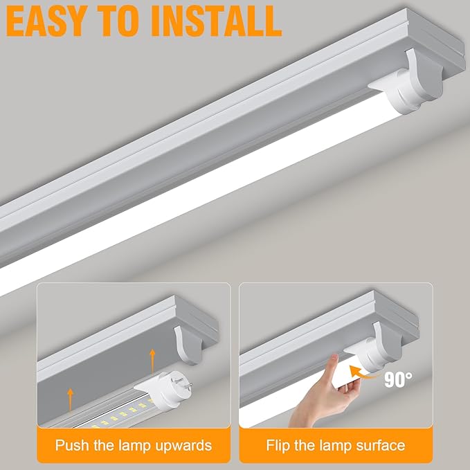 50 Pack T8 Bulbs 4 Foot 6500K Daylight, 5000Lumens, 36W, 4ft Led Bulbs Ballast Bypass Type B Dual-End Powered, 4ft Led Tubes Replacement F32T8 F32T12 Fluorescent Tube