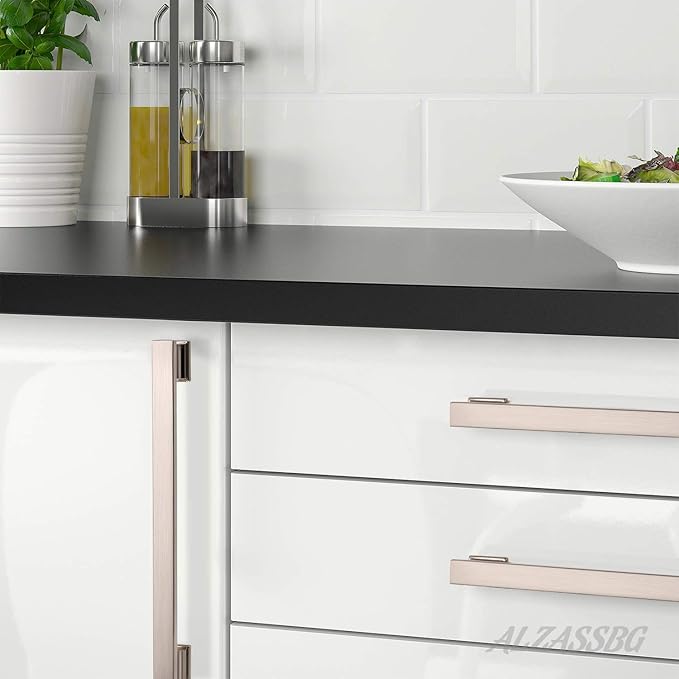 Alzassbg 10 Pack Brushed Satin Nickel Cabinet Pulls, 7 Inch(177.8mm) Hole Centers Kitchen Cabinet Handles for Cabinets and Drawers AL3061SN