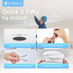 4 inch 6 Pack Recessed Lighting, 5CCT LED Recessed Light with Junction Box, Dimmable Canless Wafer Downlight,2700K-5000K Selectable, 9W, 120V, 750LM, ETL FCC