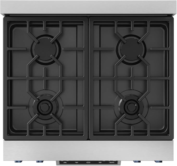 Gordon Ramsay by THOR Kitchen 30 Inch Professional Gas Range with Tilt Panel Touch Control in Stainless Steel/Navy Blue