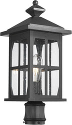 Darkaway Outdoor Post Lights, 21.3inch Large Exterior Post Lantern Lamp Waterproof Aluminum Housing Lamp with Seeded Glass, Fence Pole Deck Lighting for Garden Patio Pathway Driveway