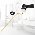 Hibbent Universal Metal Side Mount Toilet Handle Replacement Kit, Brass Toilet Flush Tank Lever with Stainless Steel Flapper Chains for Most Toilets, Matte Black Finish