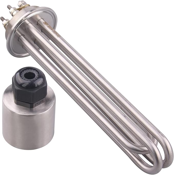 DERNORD 2 Inch Tri-Clamp 240V Water Heating Element Immersion U Type Electrical Brewing Boiler Heater (240V 3000W)