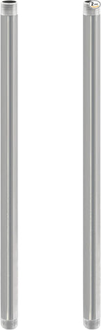 GeilSpace 3/4" x 24" Stainless Steel Pipe, 304 Pipe Nipple Fits Standard 3/4 Inch Threaded Pipes and Fittings, DIY Industrial Metal tube (2 PCS)