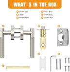 Amerdeco 1 Pack Brushed Satin Nickel Passage Knurled Door Handles, Heavy Duty Non-Locking Door Lever for Hall, Closet, Office Area, Shopping Malls AM0016