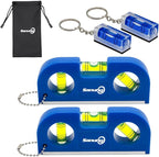Sanung Magnetic Level Set, 2PCS Portable Bubble Torpedo + 2PCS Acrylic Spirit Levels with Keychain for Quick Attach, 45 90 180 Degree Measurement
