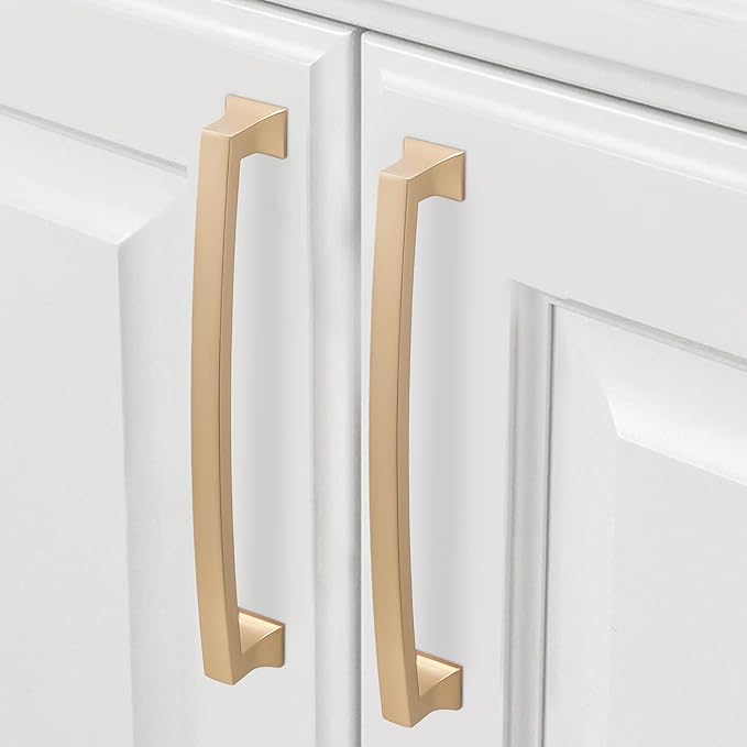 COTYKILEY 10 Pack 6.3 Inch(160mm) Champagne Bronze Cabinet Handles Gold Kitchen Cabinet Pulls Cabinet Door Handles Kitchen Cabinet Hardware