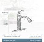 Moen 7295SRS Brantford One-Handle Pullout Kitchen Faucet Featuring Power Clean and Reflex, Spot Resist Stainless