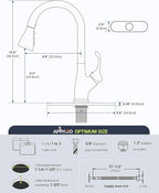 APPASO Kitchen Faucet with Pull Down Sprayer Oil Rubbed Bronze, Single Handle High Arc Pull Out Spray Head Kitchen Sink Faucet with Deck Plate