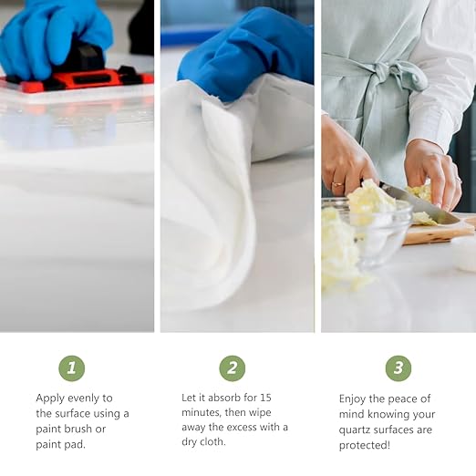 More Premium Quartz Sealer - Water-Based Surface Sealer - for Indoor & Outdoor Quartzite Counters, Floors, Walls, Furniture - Protects Against Oil, Water-Based Stains - Unscented - Pint (16 oz)