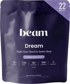 Beam Dream Sleep Powder, Sleep Aid, Sleep Aids for Adults, Contains Magnesium, Melatonin, L Theanine, Apigenin, Natural Sleep Supplement, Vegan, Non GMO, Dairy Free, 3rd Party Tested, 22 Servings