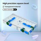 Transparent Rectangular high-Precision T-Shaped Level Integrated Small Household Magnetic Water Level (blue, 95 * 51 * 13mm)