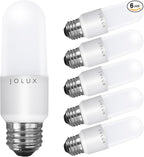 Jolux LED Stick Light Bulbs Dimmable,led Bulbs 60 watt Equivalent,2700K(Soft White) led Enclosed Fixture Rated, 8.5 Watt 800 Lumen,Standard Medium Screw Base,E26 led Bulb Narrow,6 Pack……