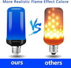 Flame Light Bulbs, 4 Modes LED Flame Effect Light Bulb, E26 Base Flickering Light Bulb with Gravity Sensor,Flickering Light Bulbs Halloween Home Party (Blue-2 Pack)