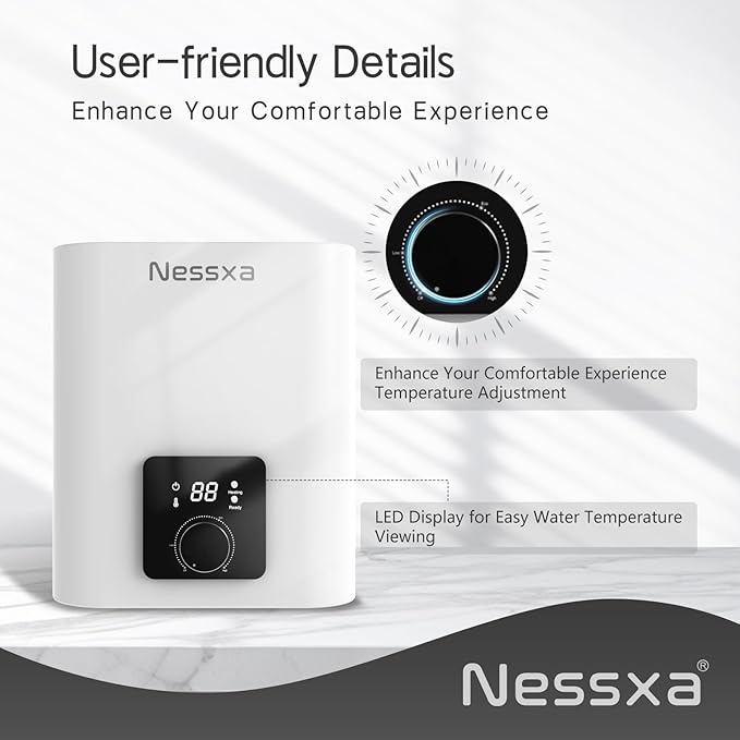 1.8 Gallon Electric Mini Tank Water Heater, 110V 1500W Point of Use On Demand Under Sink Instant Hot Water Heater for Home Kichen Bathroom