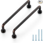 JOY DECOR Cabinet Pulls – 5 Inch Hole Center, Oil Rubbed Bronze, 10 Pack, Zinc Alloy Cabinet Handles for Drawers & Cupboard – Vintage Style Hardware for Kitchen, Bathroom, Dresser, Furniture Makeover
