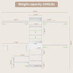 8ft Closet System with Drawers, 99 Inches Walk in Closet Organizer System with 3 Hanging Rods, Adjustable Built in Closets Systems, Sturdy Closets Insert, Easy Assembly, Max Load 1000 Lbs, White