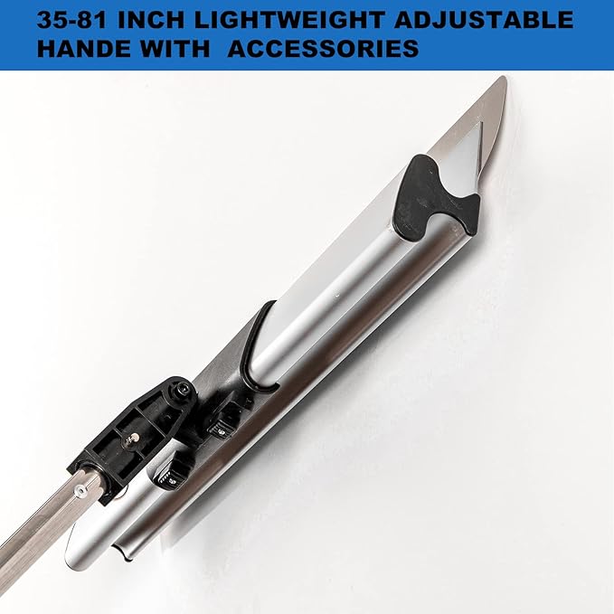 Drywall Tools Skimming Blade with Extension Handle - 10", 16" & 24" 32" 40" Blades 0.5mm&0.35mm, Drywall Roller,Taping Knife, Arc Scraper, Construction Tools