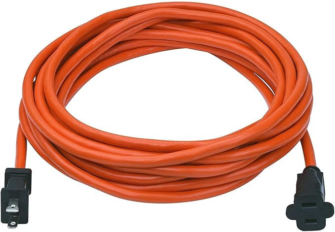 Clear Power 16 Gauge 3Prong Cords (16/2-2-Prong Polarized, Orange, 25 ft)