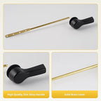 iFealClear 2 Pack Universal Metal Toilet Tank Flush Lever Replacement, Front Mount Handle Toilet Tank Trip Lever with 2 Pieces Stainless Steel Flapper Chains, Easy Install, Solid Brass, Matte Black