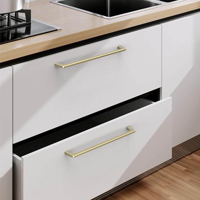 10 Pack Brushed Gold Cabinet Pulls 10 Inch Kitchen Cabinet Handles Cabinet Hardware Kitchen Handles for Cabinets Cupboard Handles Gold Dresser Pulls Drawer Handle