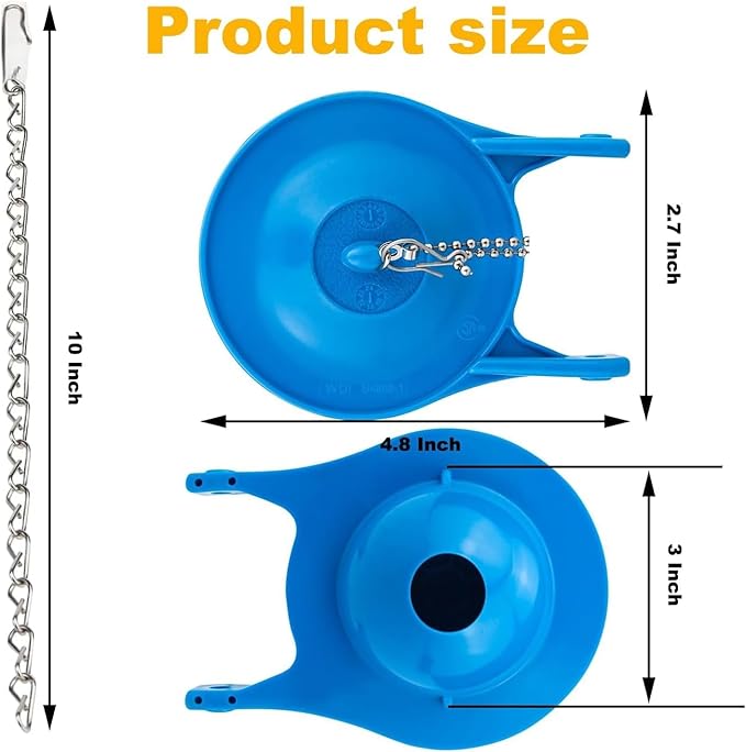 Gerber Toilet Flapper Replacement, 2 Pack 3 inch for Gerber 99-788 with 2 Toilet Handle Chains Lecyco Rubber Water Saving, Easy to Install 2