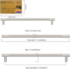 Amerdeco 10 Pack Brushed Satin Nickel Knurled Cabinet Pulls 10 Inch Center to Center Kitchen Cabinet Handles for Drawer Dresser, Cupboard and Wardrobe ZH0031