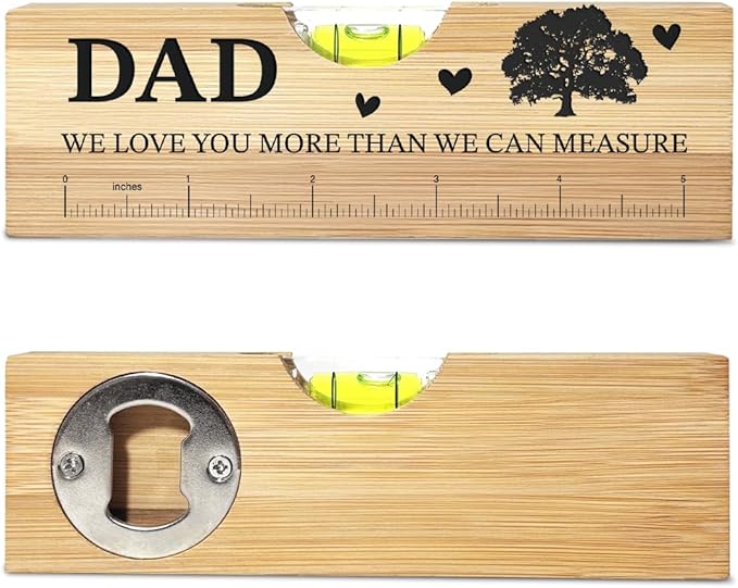 Dad Birthday Gifts from Daughter Son Wife Ideal Christmas Tool Gifts for Dad Father Daddy Step Bonus New Dads Spirit Level Bottle Opener Present for Birthday Fathers Day